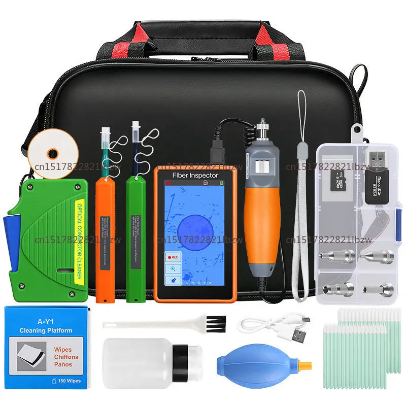 Fiber End Face Detector Inspection Probe 1.25/2.5mm Cleaning Pen Fiber Cleaning Tool Set One Click Fiber Optic Cleaner
