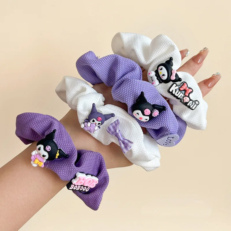 New Kuromi Sanrio Hair Rope Hair Rings Rubber Bands Scrunchie Headband Elastic Hair Bands Cute Circle Sweet Hair Accessories