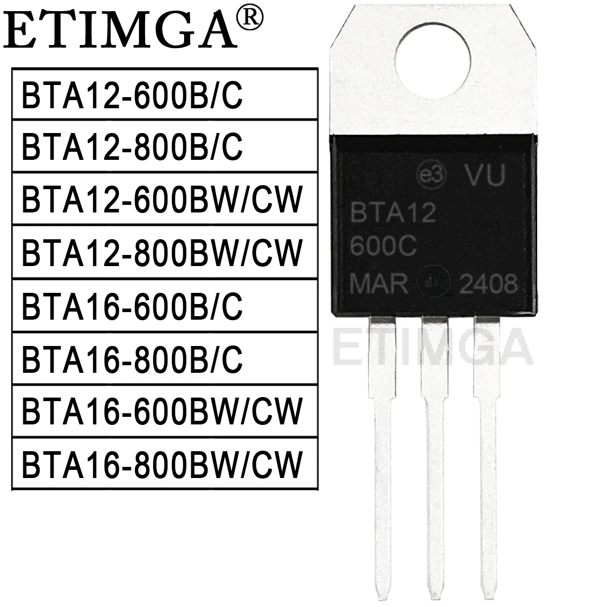 10PCS/LOT BTA12-600BW BTA12-800CW BTA16-600CW BTA16-800CW  BTA16-600BW BTA12-600BW  TO220 New