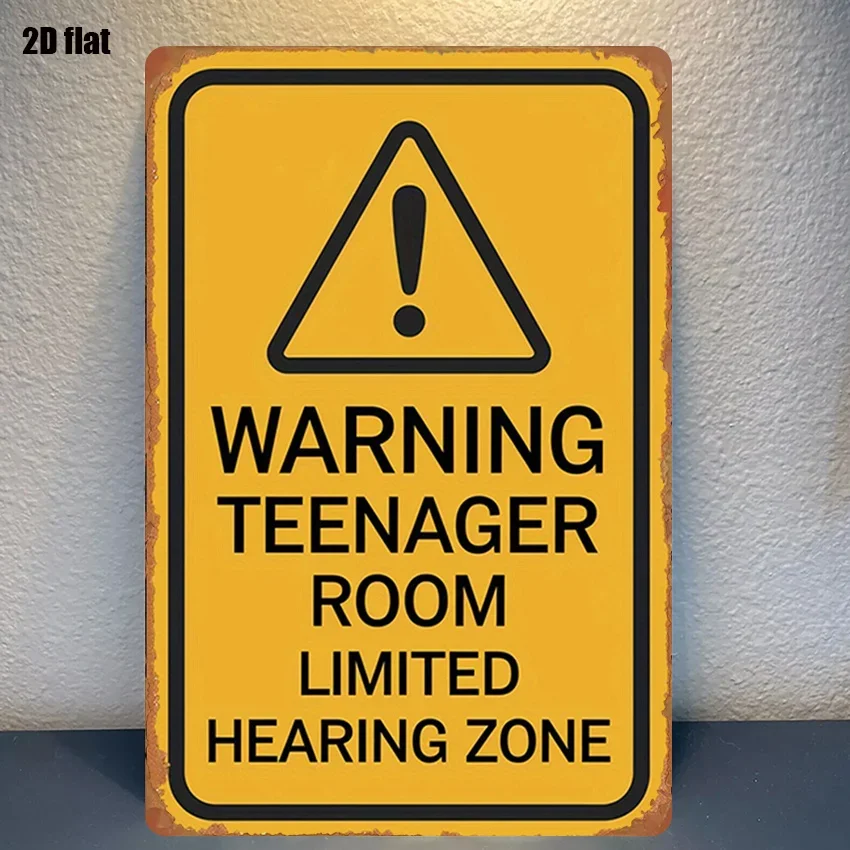 1Pc Limited Hearing Area Warning Metal Sign, 8