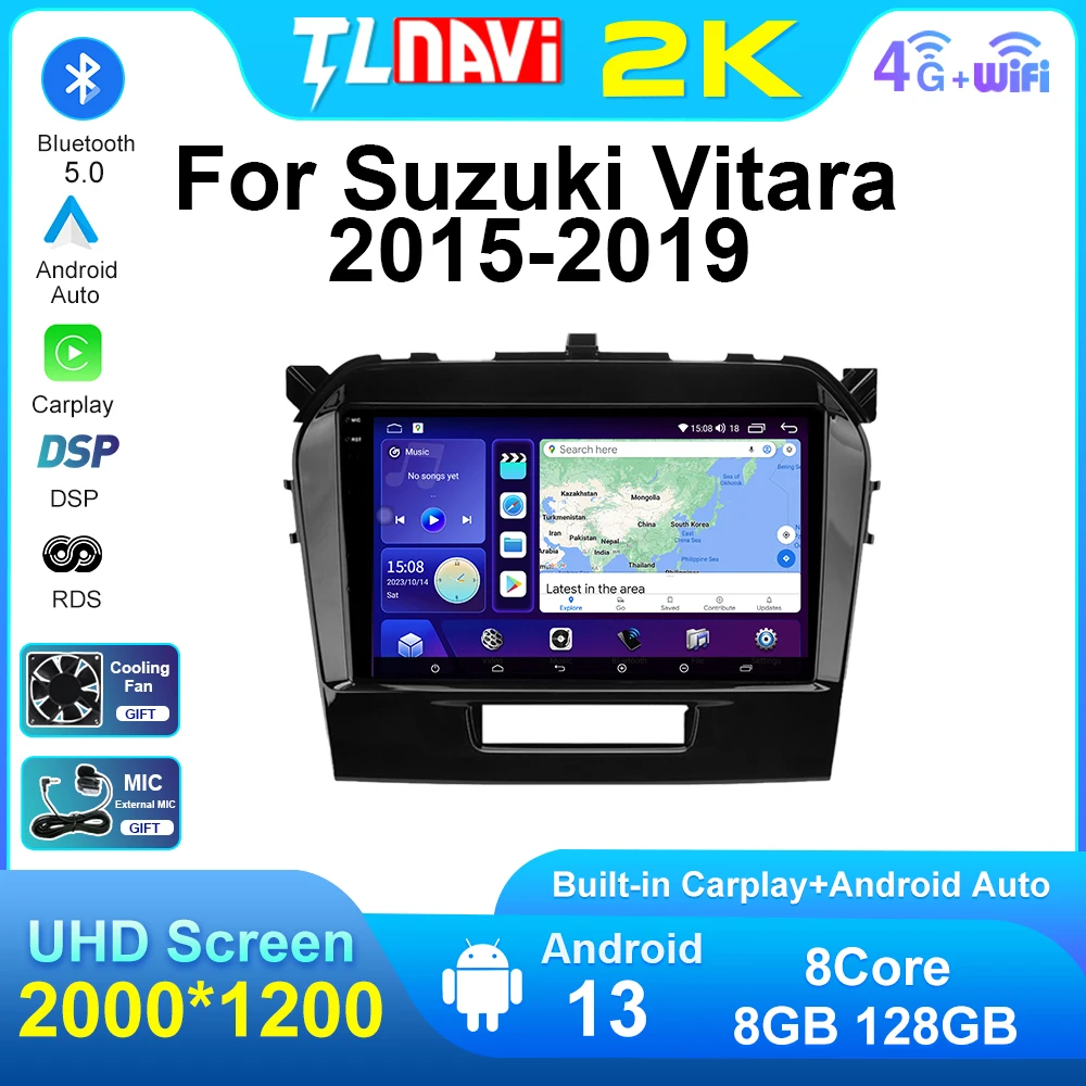 

9 Inch Android Auto Car DVD Multimedia Player For Suzuki Vitara Radio 2015 2016 2017 2018 2019 GPS Navigation Navigator Carplay