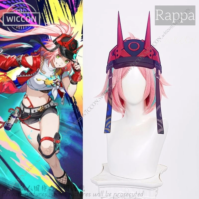 

Rappa New Role Play Wig Honkai: Star Rail Game Cosplay Wig Pink 80CM Woman The Sea Ranger Penacony Boothill Halloween Party Set