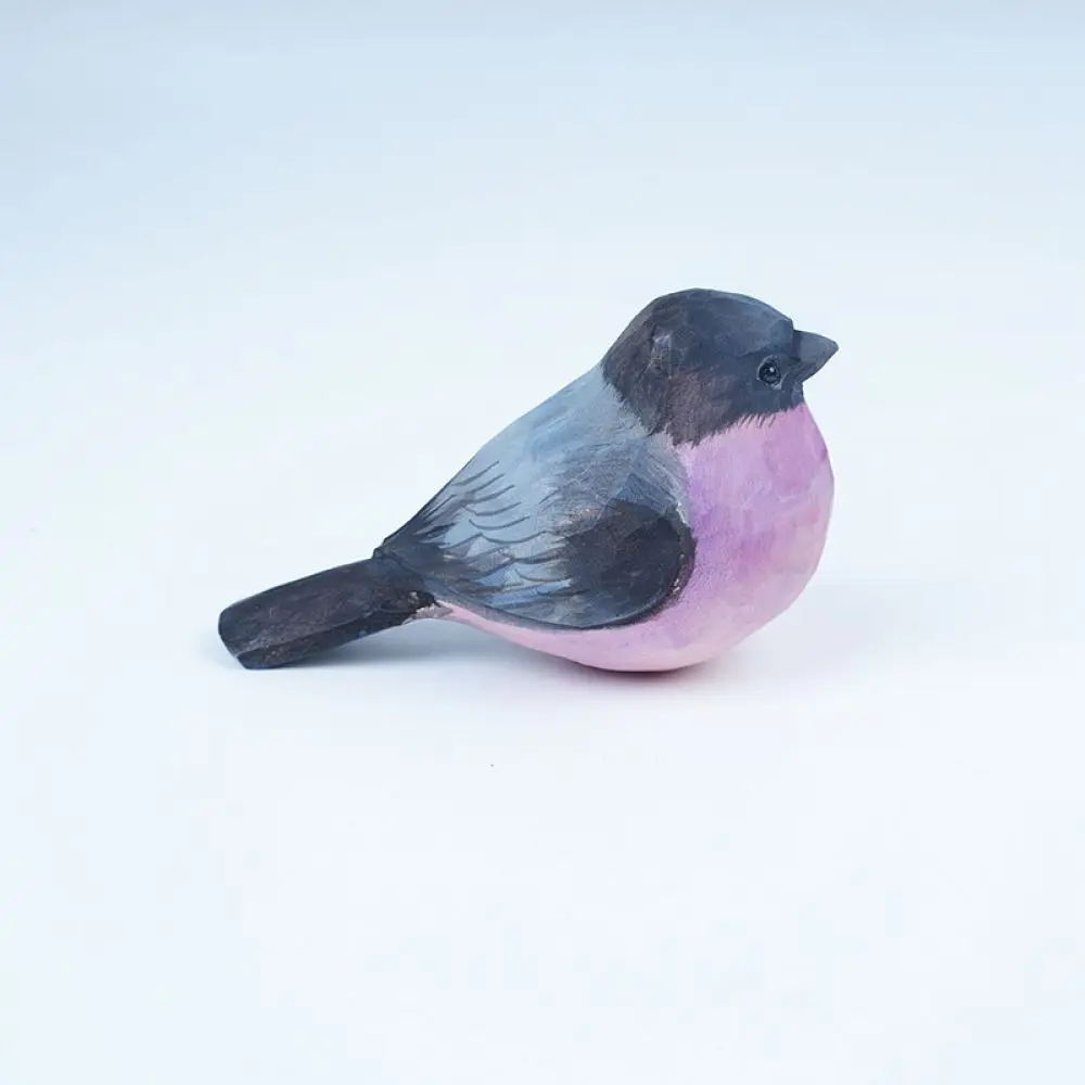 Handmade Wooden Bird Figurine Desktop Ornament Natural Style Home Decoration Office Desk Accessory Gift For Bird Lovers