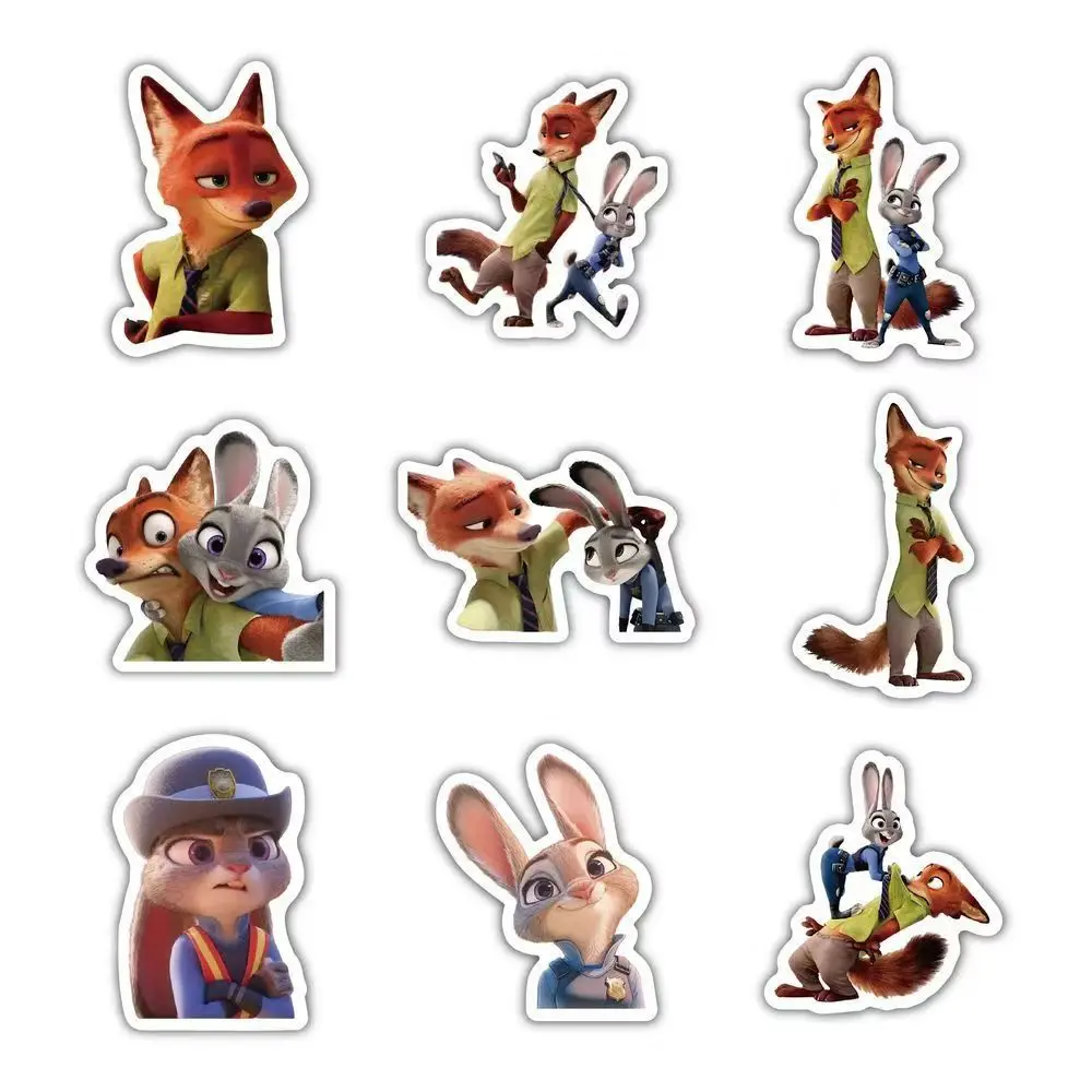 177 adesivos decorativos de desenho animado Zootopia |   Capas todos os personagens fofos como Judy, Nick e o Policial. As manchas de água ganham