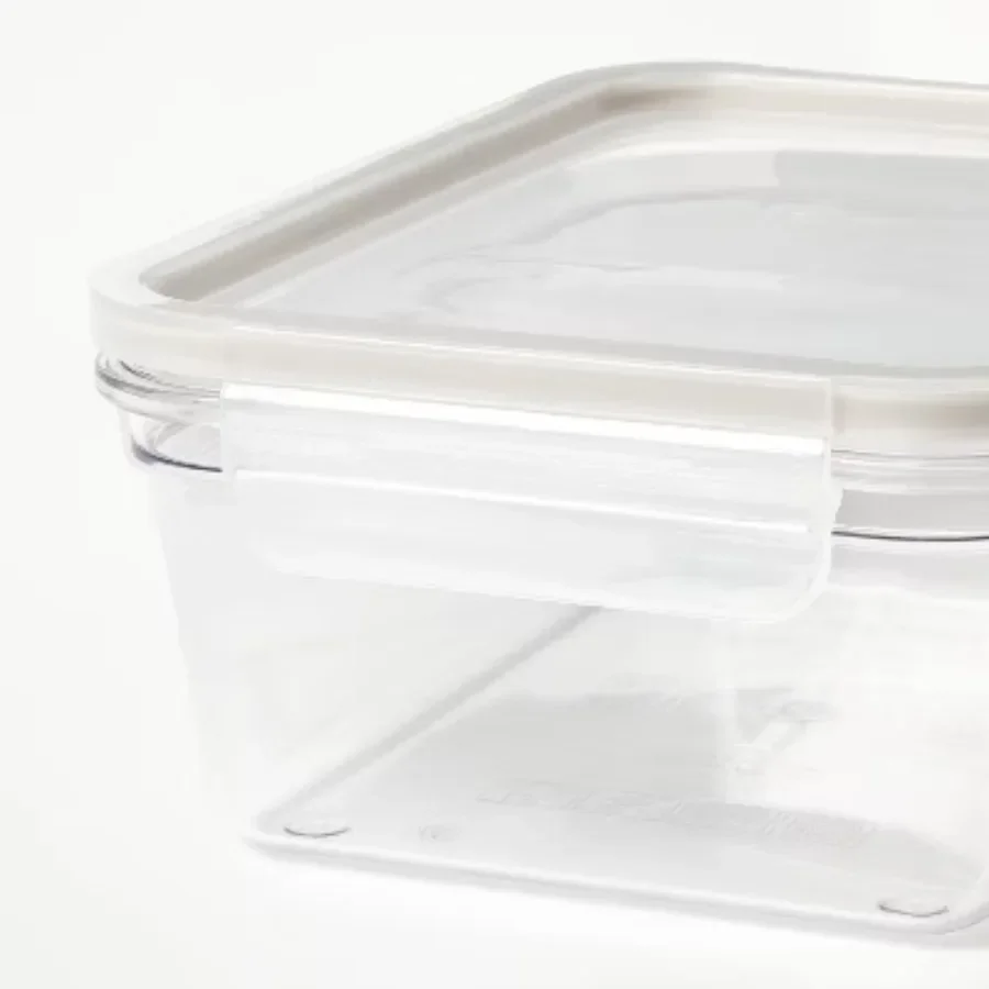 Juego de caja de almacenamiento de alimentos de plástico de 12 piezas (6 piezas), con tapa, transparente, apilable, apto para microondas.