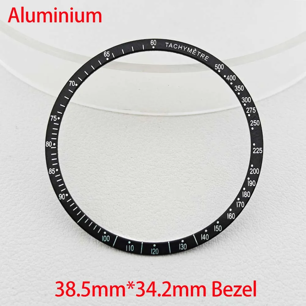 Flat 38.5mm*34.2mm Aluminium Bezel Insert For Speed Watches Master 40mm to 42mm VK63 Watch Case Ring Accessories Replacement