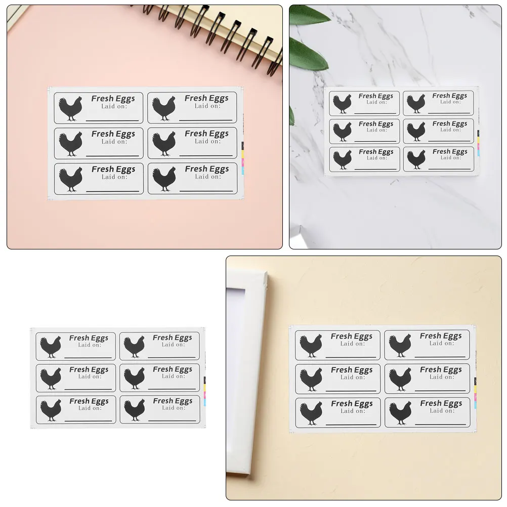 20 Sheets Eggs Carton Date Label Painting Decal Chicken Stamp Labels Care Stickers Dating
