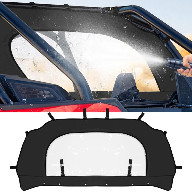 

UTV Rear Windshield for Polaris Pro XP PVC Back Windscreen Waterproof Easy Installation For RZR PRO XP/Turbo R 2020-2024