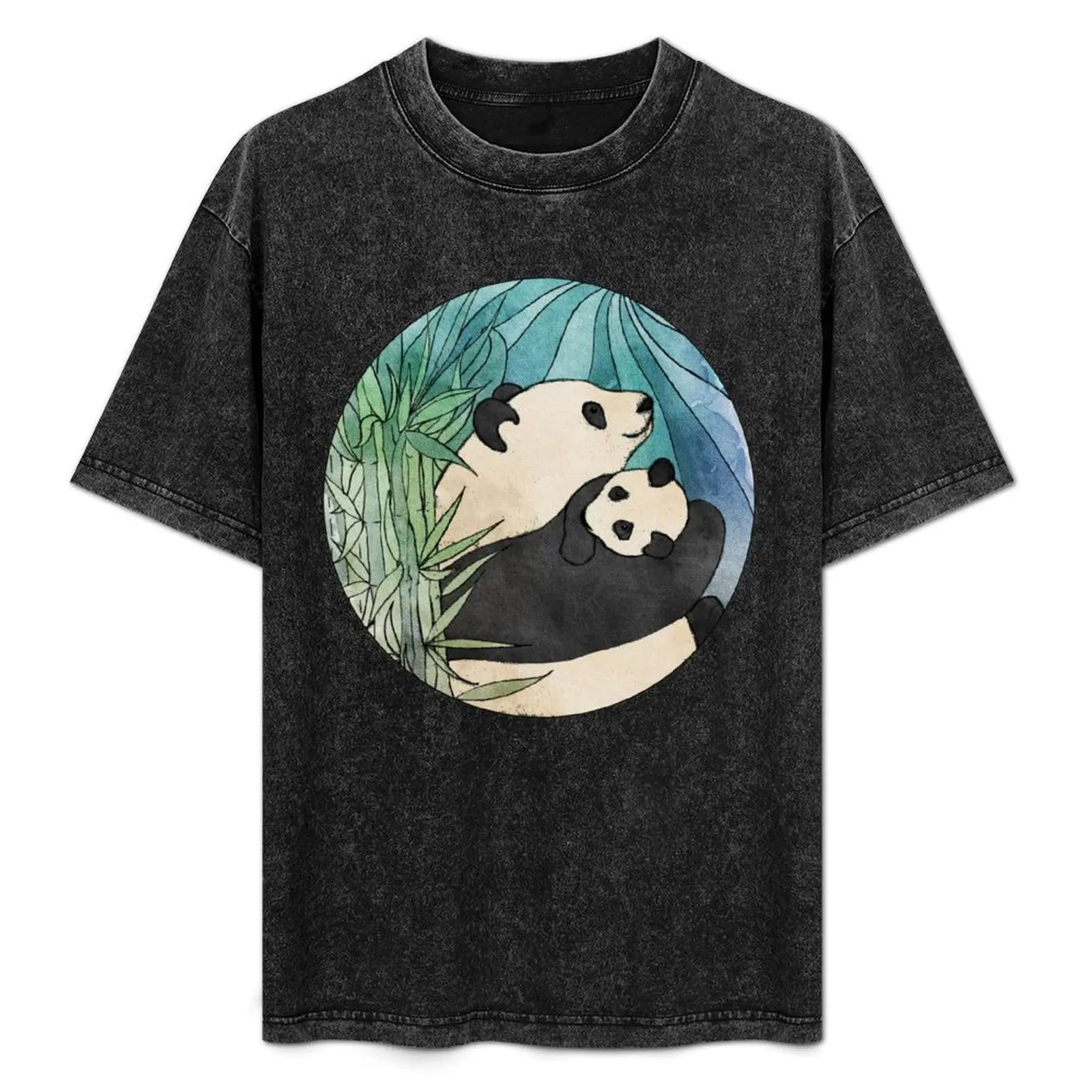 

Panda Love T-Shirt street wear vintage plain black t shirts men
