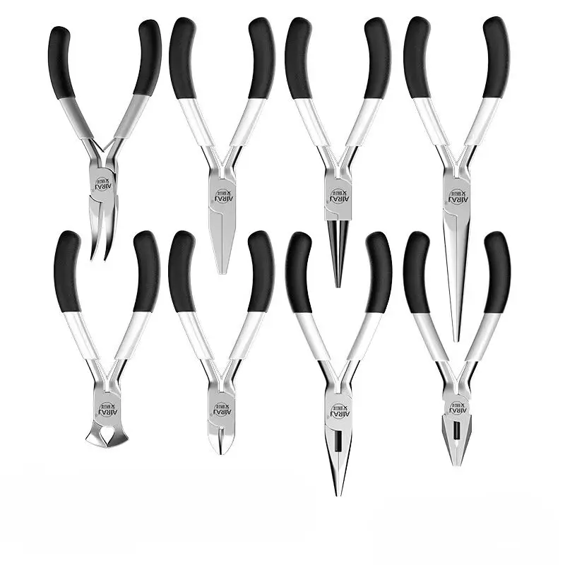 Mini 5-Inch Toothless Flat Mouth Wire Binding Pliers Set Extended Needle Oblique Mouth Design for Precision Crafting And DIY Pro
