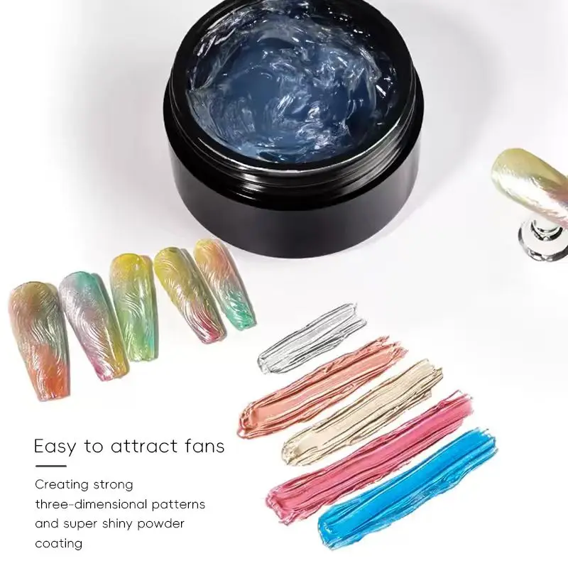 5g semi-solid magic mirror powder model gel, 3D transparent nail gel adhesive gem, nail 3D painting gel