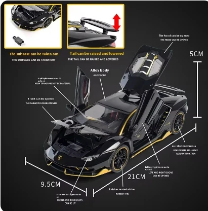 Simulation 1/24 Scale Lamborghini LP770 Super Car Model Sound Light Children Boys Diecast Toys Vehicles Gift Collective Voiture