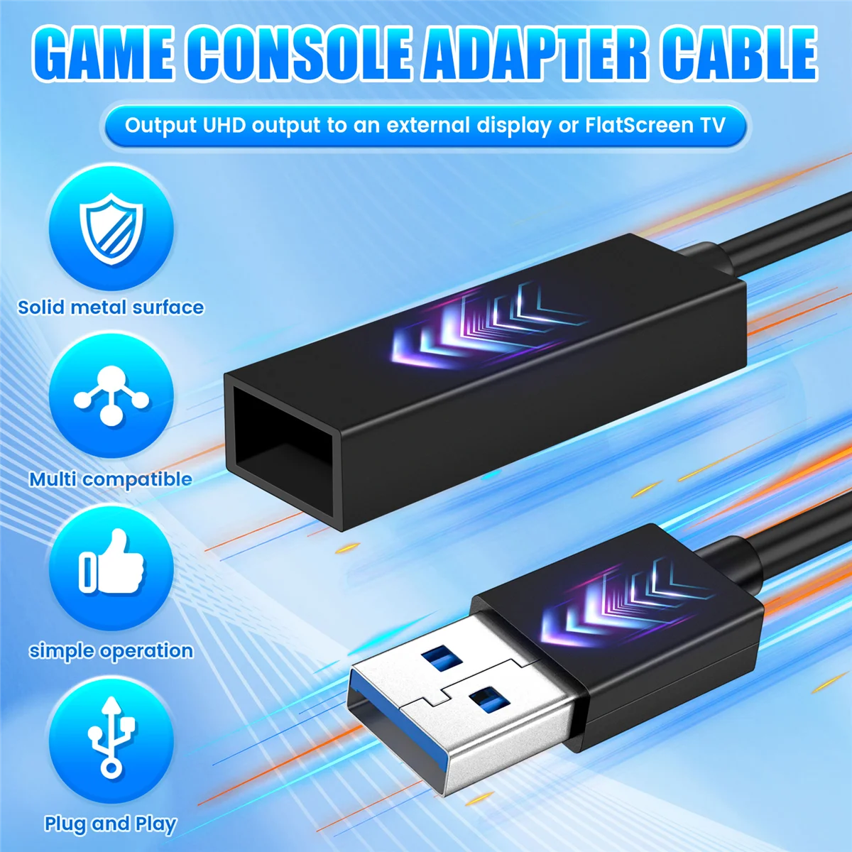 Mini adaptador de cámara PS4, Cable adaptador PS5 VR con indicador LED, Cable adaptador macho a hembra, convertidor VR