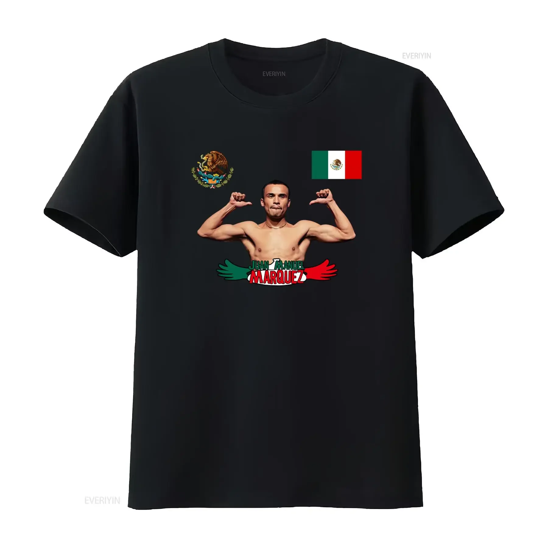 Juan Manuel Marquez Boxing Mexico Flag Emblem T Shirt for Men vintage Washed Comfortable Breathable streetwear Stretched Unisex