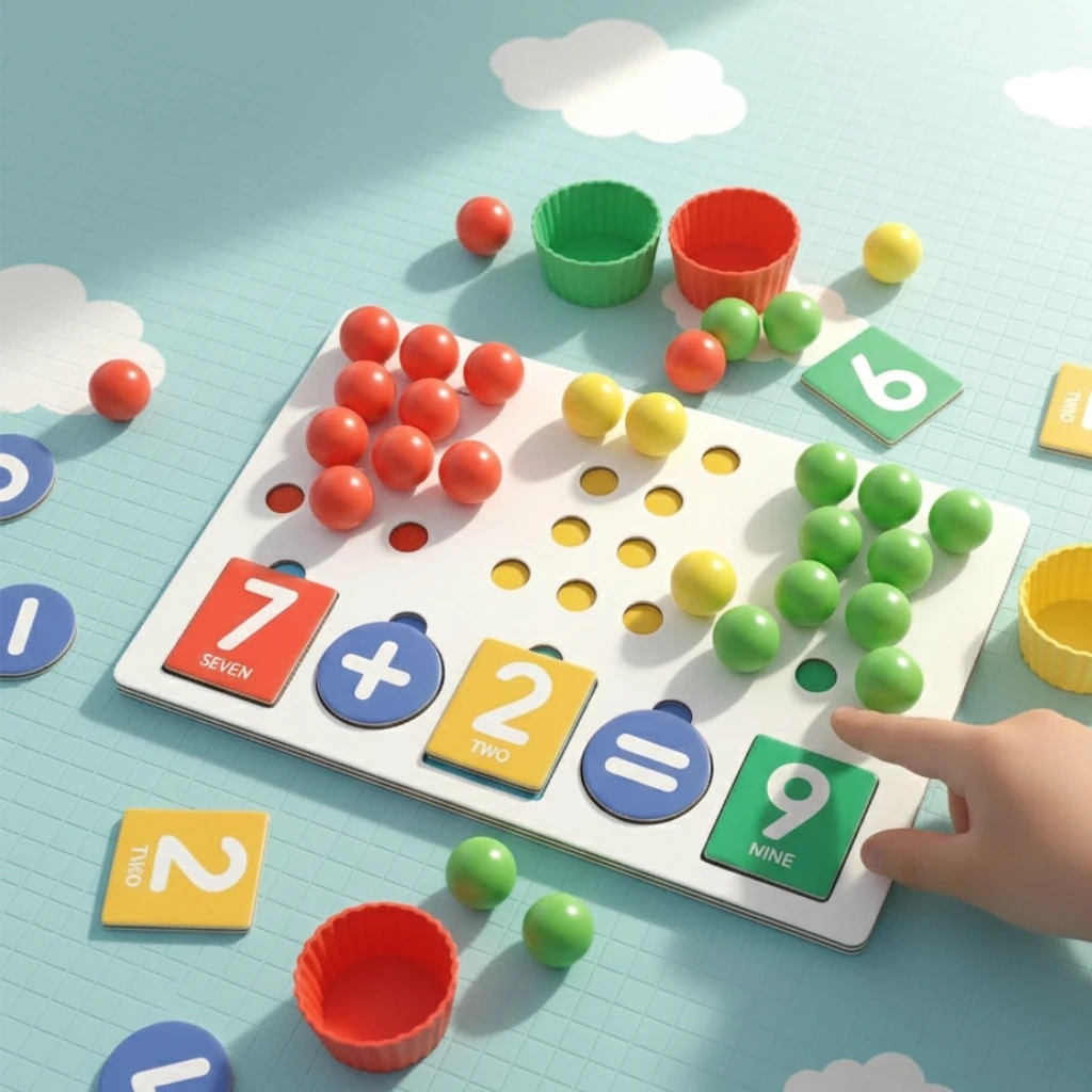 لعبة التوتير بالخرز، لعبة تحلل الأرقام، التعرف على الألوان والأرقام، مهارات إضافة وطرح الرياضيات وتدريبات التنسيق بين اليد والعين، تشتيت التفكير الرياضي للأطفال، ألعاب تعليمية لأعياد الميلاد والكريسماس للبنين والبنات