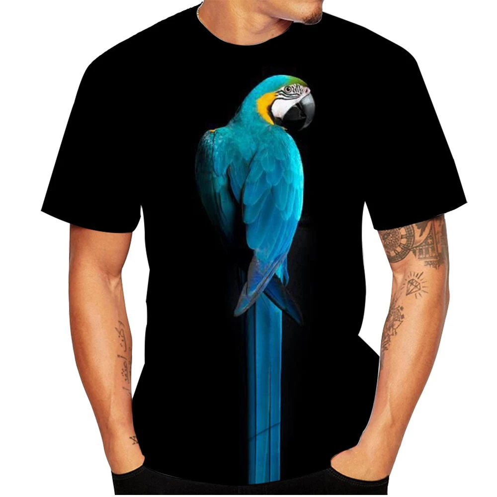 Summer Parrot T-Shirts Animal Birds 3D Print Streetwear Men Women Casual Fashion Oversized O-Neck T Shirt Kids Tees Tops Clothes