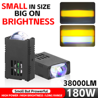 2PC Car Grile LED Light Pods Car Front Headlight 180W Motorcycle ATV UTV Projector Lens Car Fog Offroad 38000LM with Fan 10V-36V