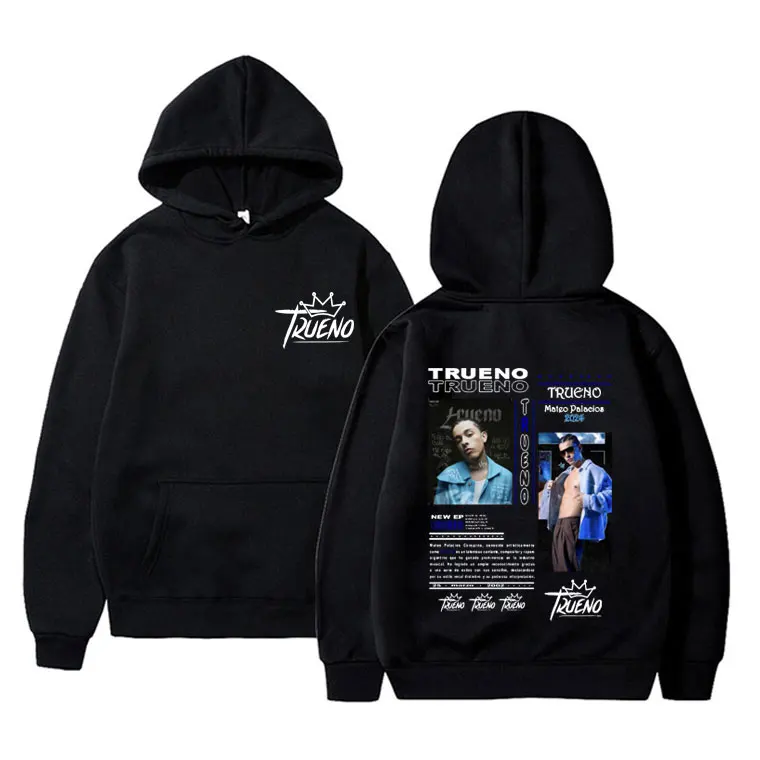 Rapper Trueno Mateo Palacios 2024 Double Sided Print Hoodie Men Women Fashion Hip Hop Pullover Male Vintage Oversized Hoodies