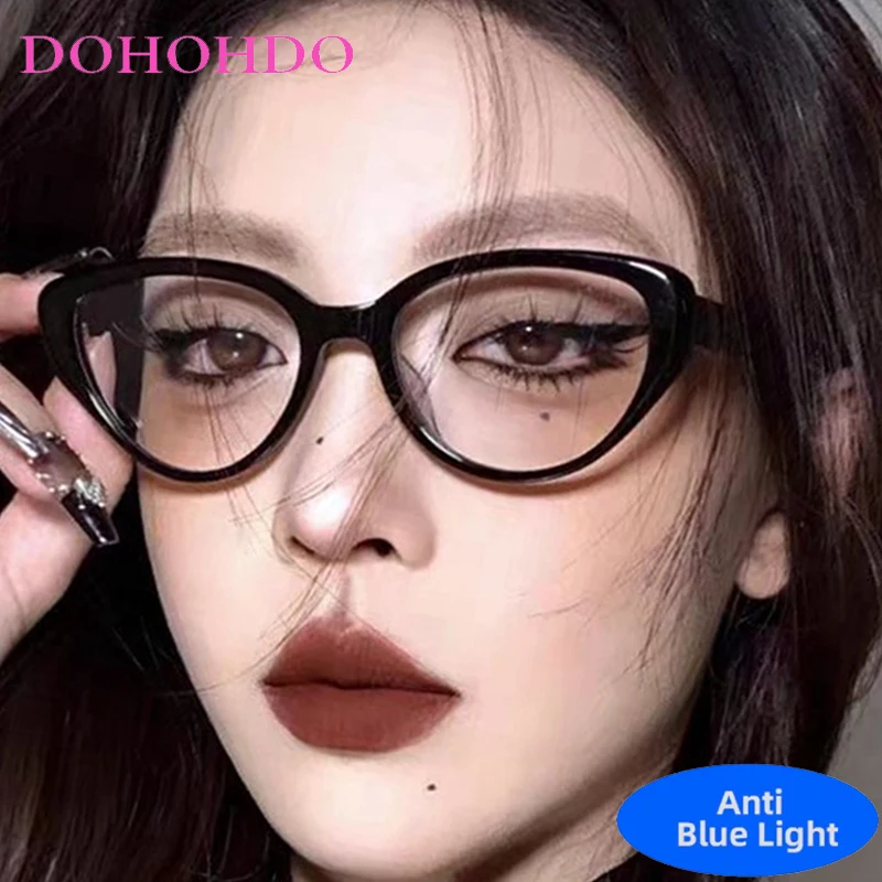 

New Trendy Y2K Cat Eye Eyeglasses Men Women Luxury Brand Designer Computer Anti Blue Light Glasses Unisex For Office Work Lentes