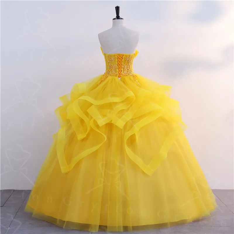 Vàng Mới Quinceanera Áo Cổ Điển Dây Bầu Ảnh Thật Promise Shinny Chính Thức Áo Choàng Sang Trọng Hiện Đại Vestidos