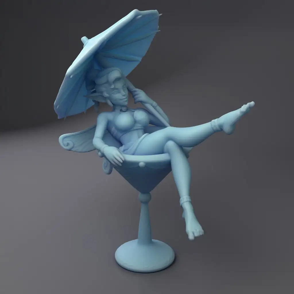 Resin Model Figure, 1/24 Scale Cocktail Elf, GK, Unassembled and Unpainted Kit, 3D DIY Toy