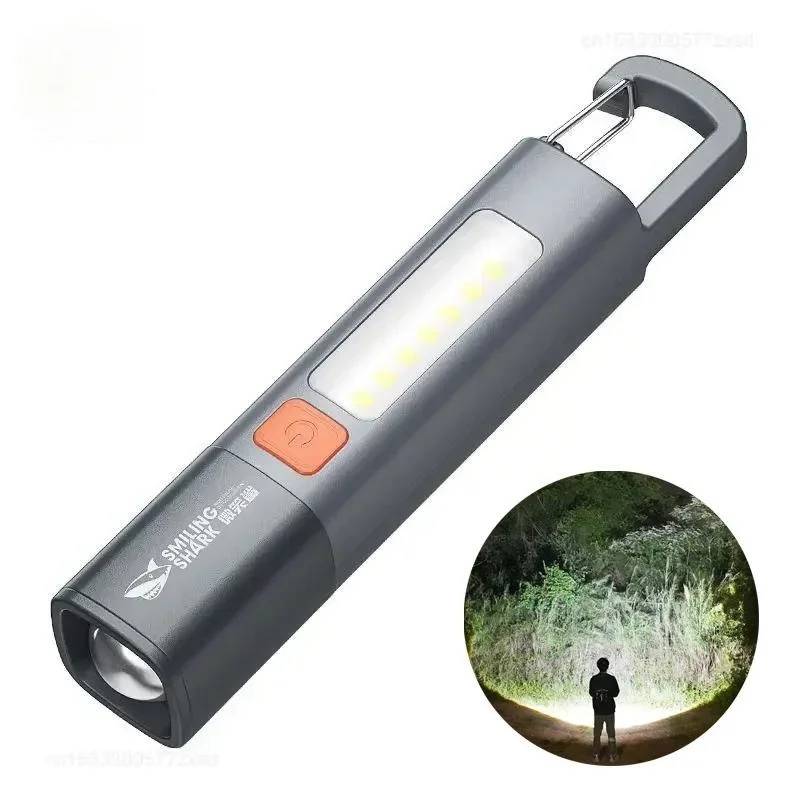 

Outdoor Flashlight Portable Strong Light Variable Focus with Floodlight Side Lights Mini Flashlight Lamp High Brightness