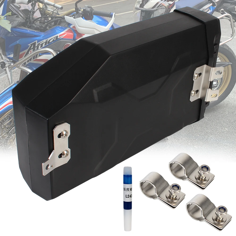 Plastic Box Case Motorcycle Storage Box with 2 Keys for Left Right Side Bracket 5 Liters Tool Box