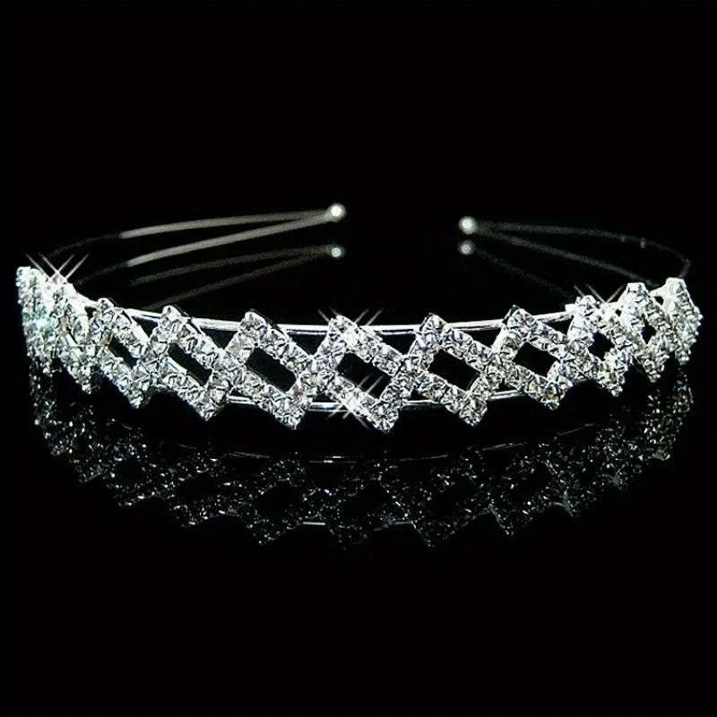 

Luxury Rhinestone Bridal Headband with Pearl Hollow Design Wedding Hair Accessory for Women And Girls Special Occasions