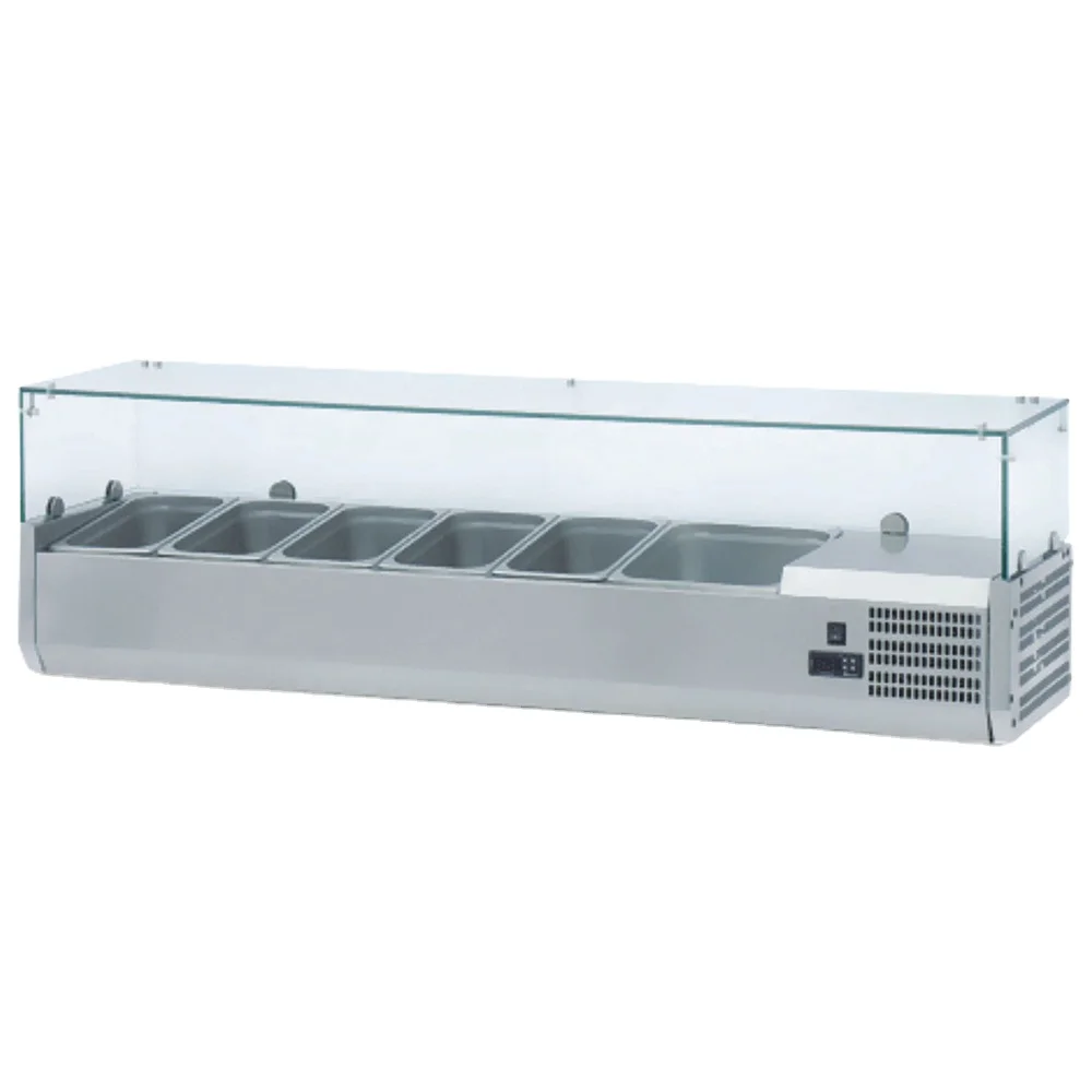 Multi-Functional Stainless Steel & Glass Bain Marie Counter Cooking Equipment Modern Design Food Warmer Kitchen Hotel Use 220v