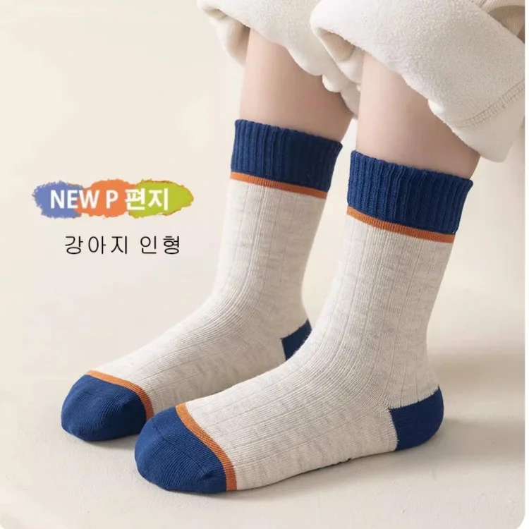5 Paar Kindersocken, Frühlingssocken, Baumwollsocken, modische Socken mit geometrischem Buchstabenmuster für Jungen im Alter von 1–14 Jahren – Detail 4