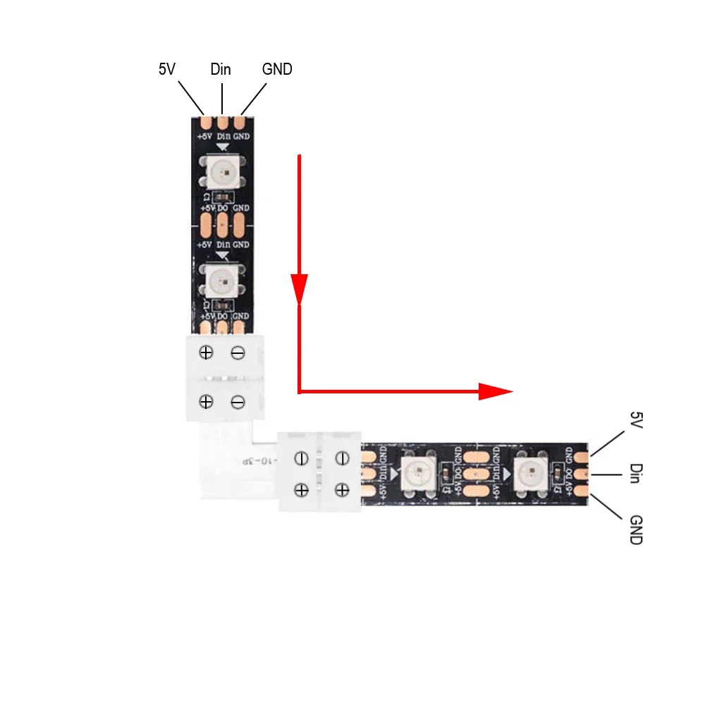 LED Strip Solderless Led Connector 2/3/4/5 PINs L T X Shape Corner Connector For 8/10/12mm 5050 2835 RGB RGBW Led Strip Light