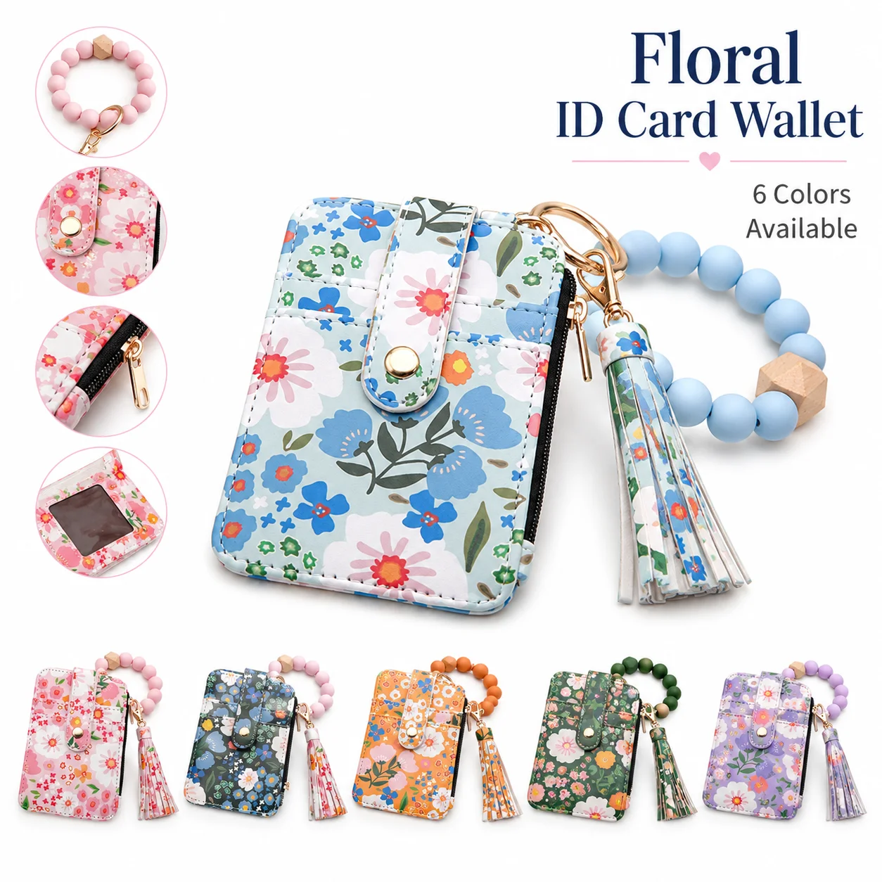 กระเป๋าใส่บัตรประจำตัวหนัง PU - Embroidery Wallet บทวิจารณ์และราคา