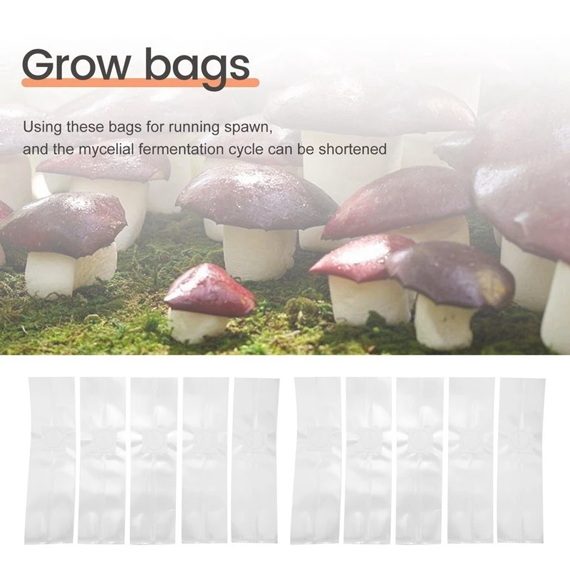 100PCS Rye Grain Berries Substrate, Mushroom Growing Spawn Bag Mushroom Spawn Grow Bag High Temp Pre Sealable