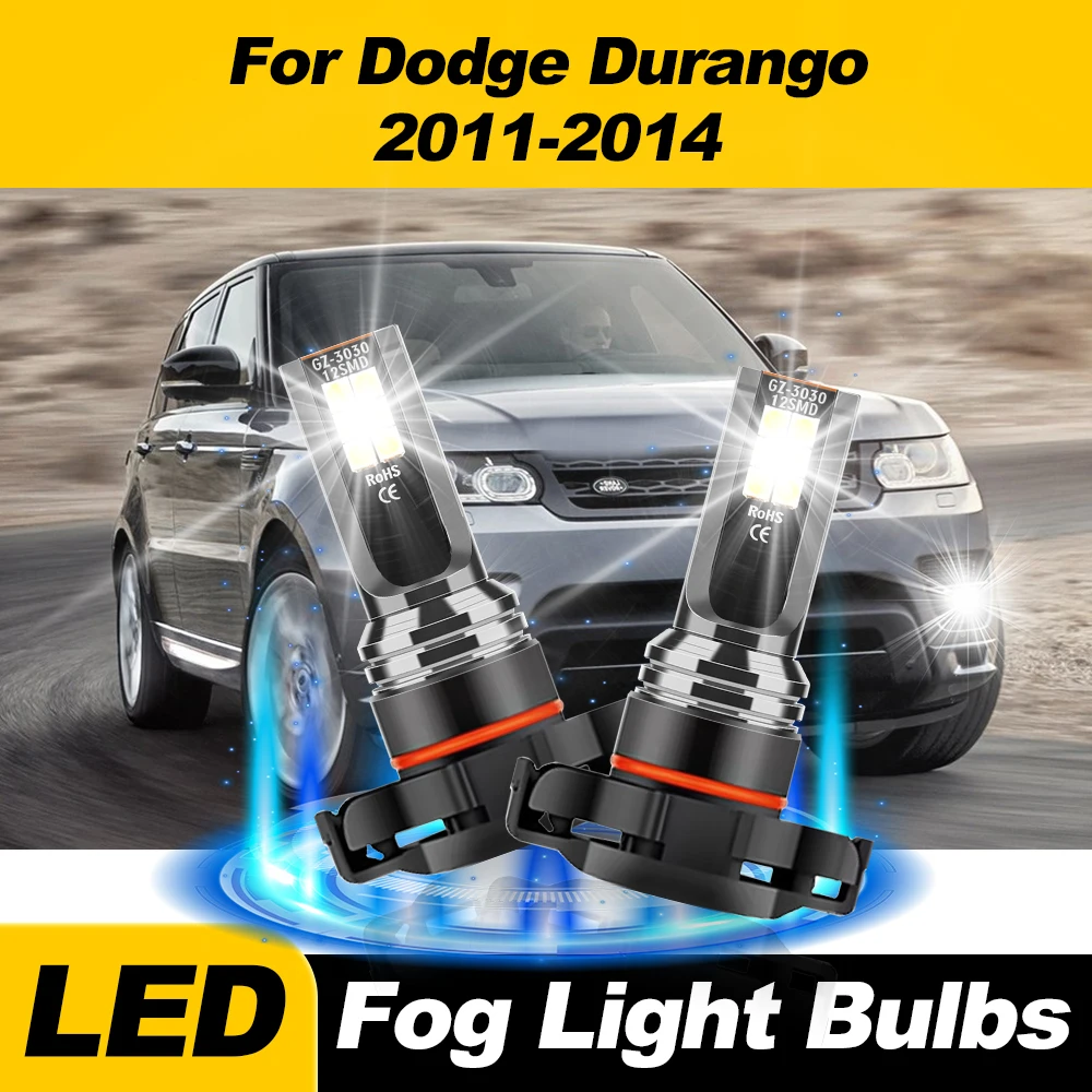 5202 H16(EU) PSX24W LED Bulbs 12V 20000LM Car Fog Lights 6000K White Auto Fog Lamps For Dodge Durango 2011 2012 2013 2014