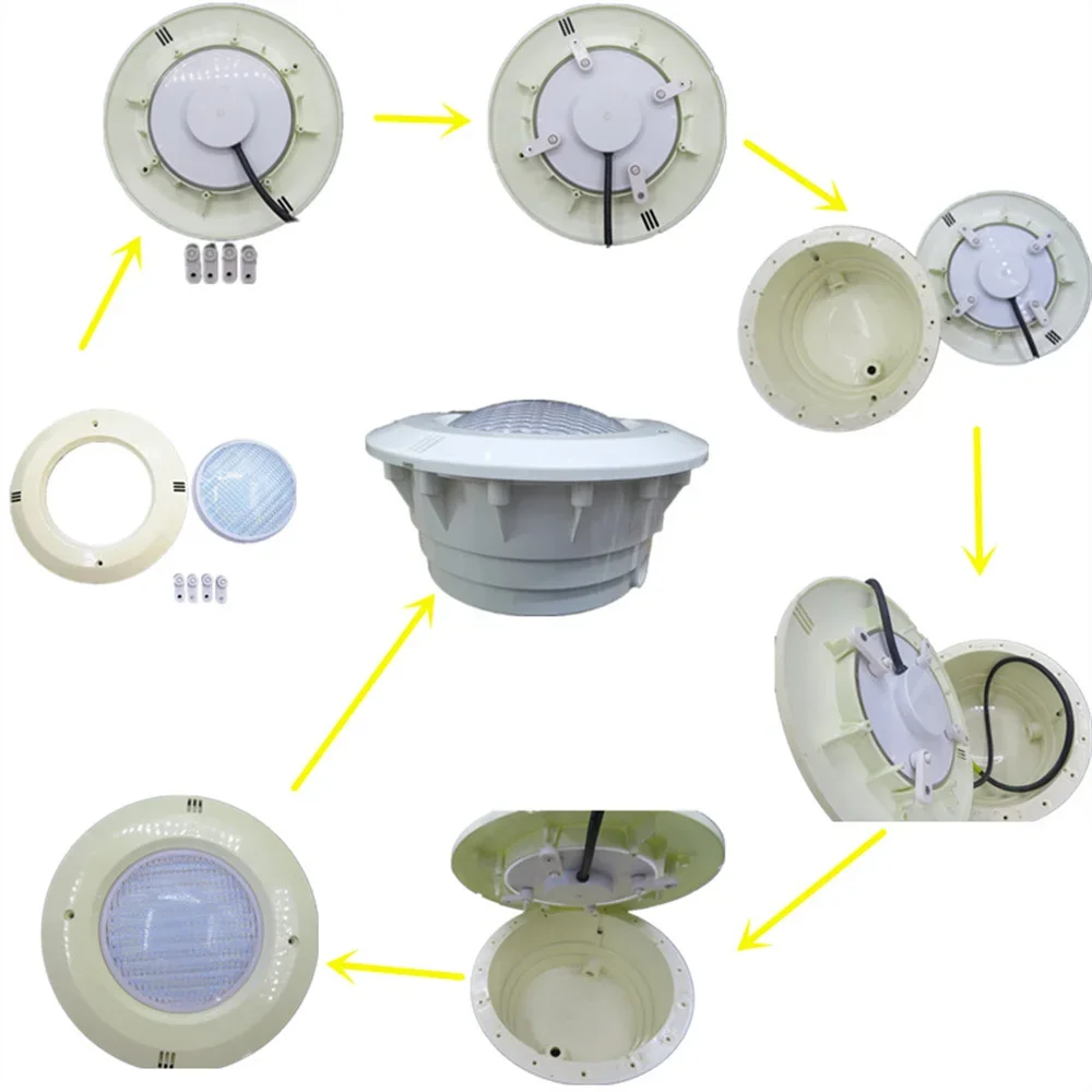 45W RGB Underwater Lights 36W 54W Fountain Pond Lamp IP68 Waterproof Wick Embedded Spotlight 24W 18W LED Swimming Pool Light