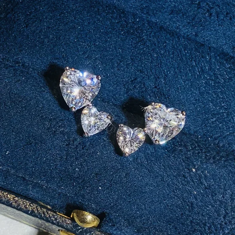2026 Newest Double Heat Cubic Zircon Stud Earrings for Women Silver Color Modern Fashion Female Love  Eternity Jewelry