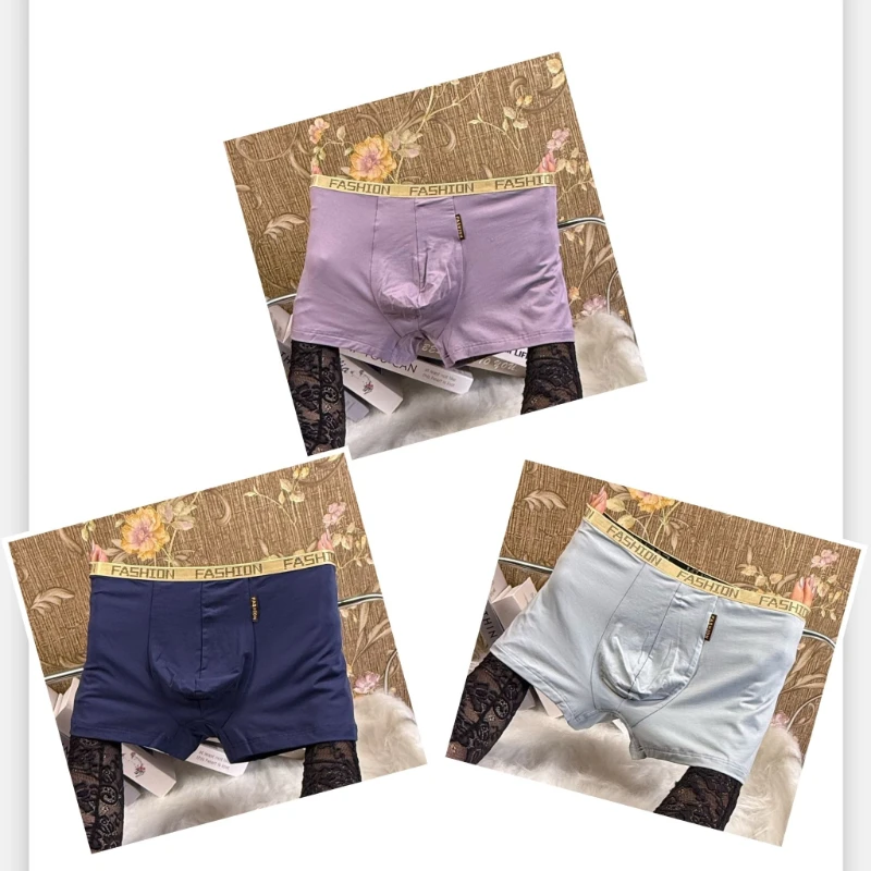 youth-large-size-four-corners-traceless-shengshi-strip-underwear-men's-modal-flat-angle-mid-waist-simple-loose-breathable-pants