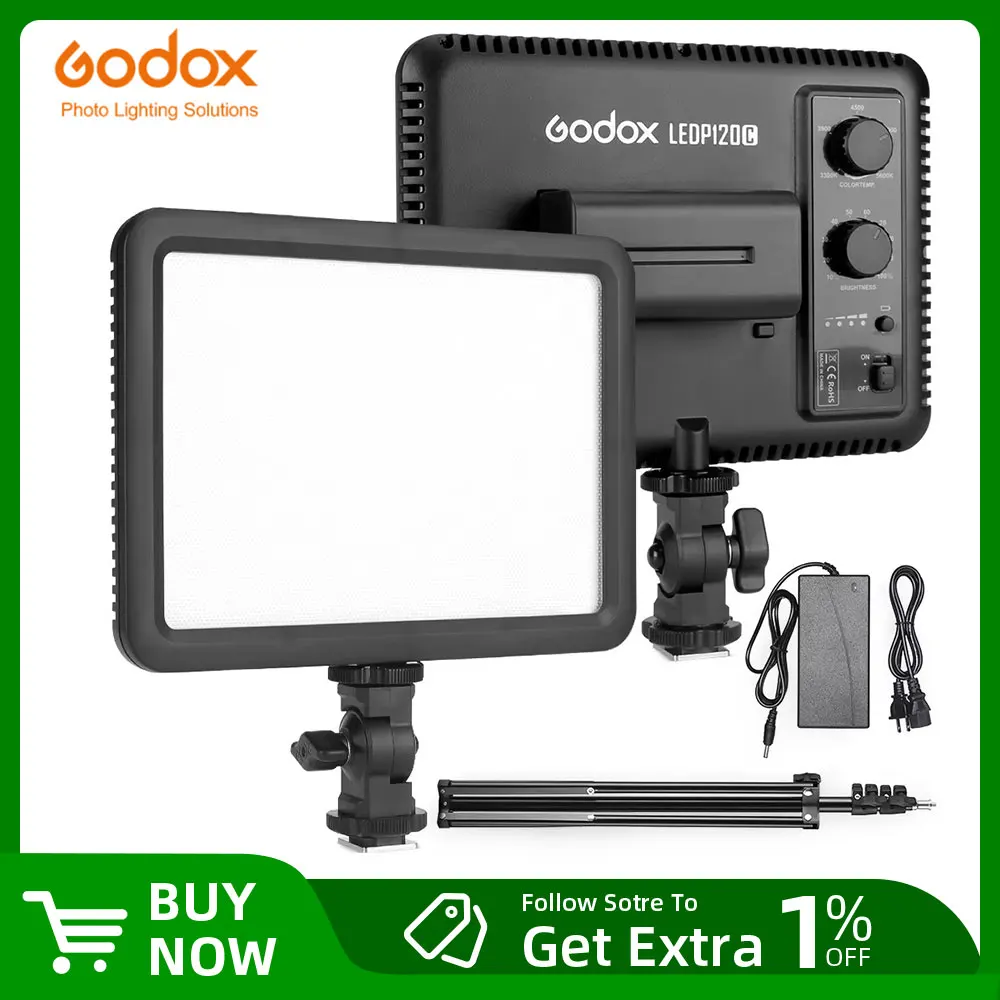 مصدر إضاءة احترافي بدرجة حرارة لونية 3300K: تقييم شامل لـ Godox Ultra Slim LEDP120C