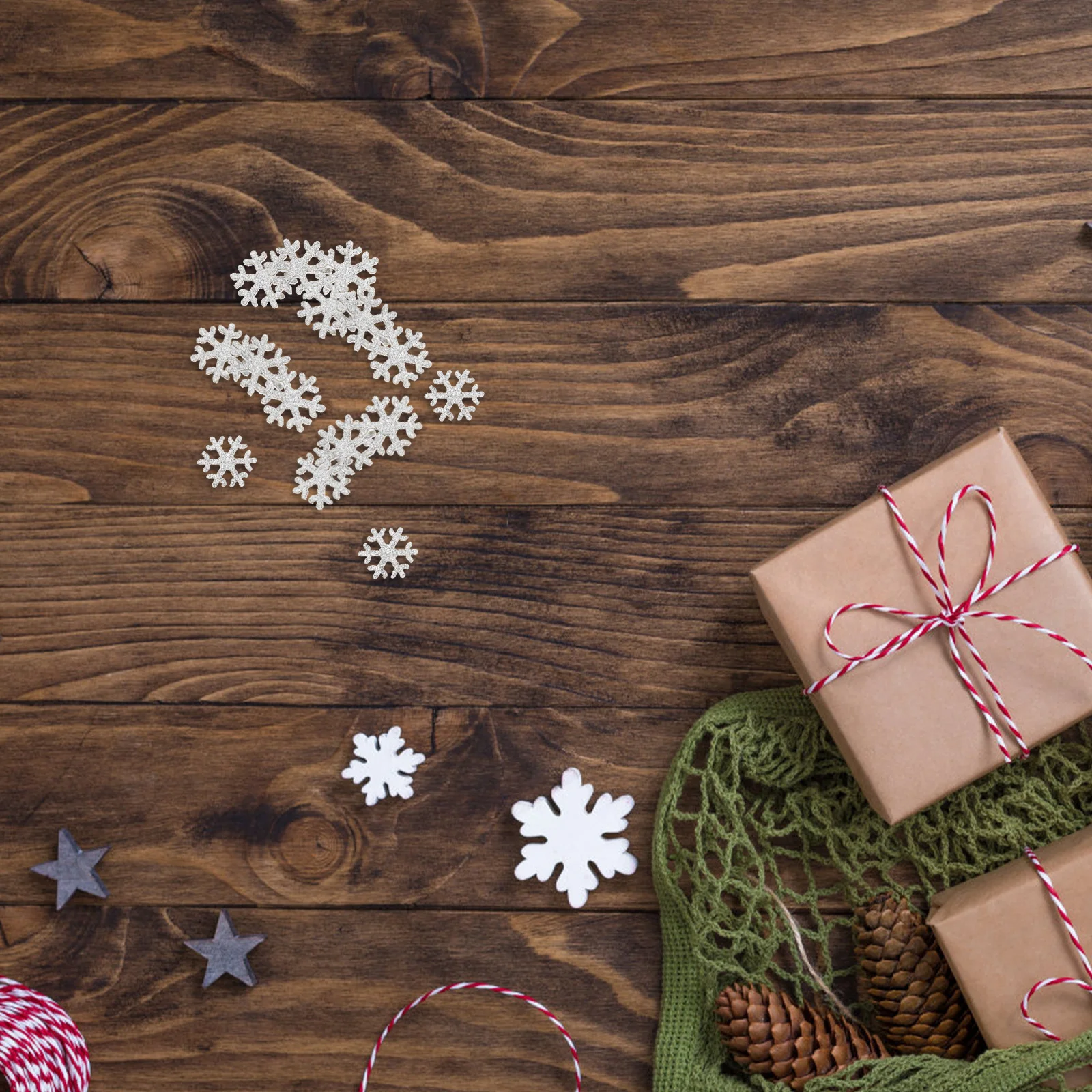 

50pcs Glitter Snow Flakes Diy Hair Clips Accessories Cellphone Shell Patches Decor Handicraft Material Hairpin Making Gift