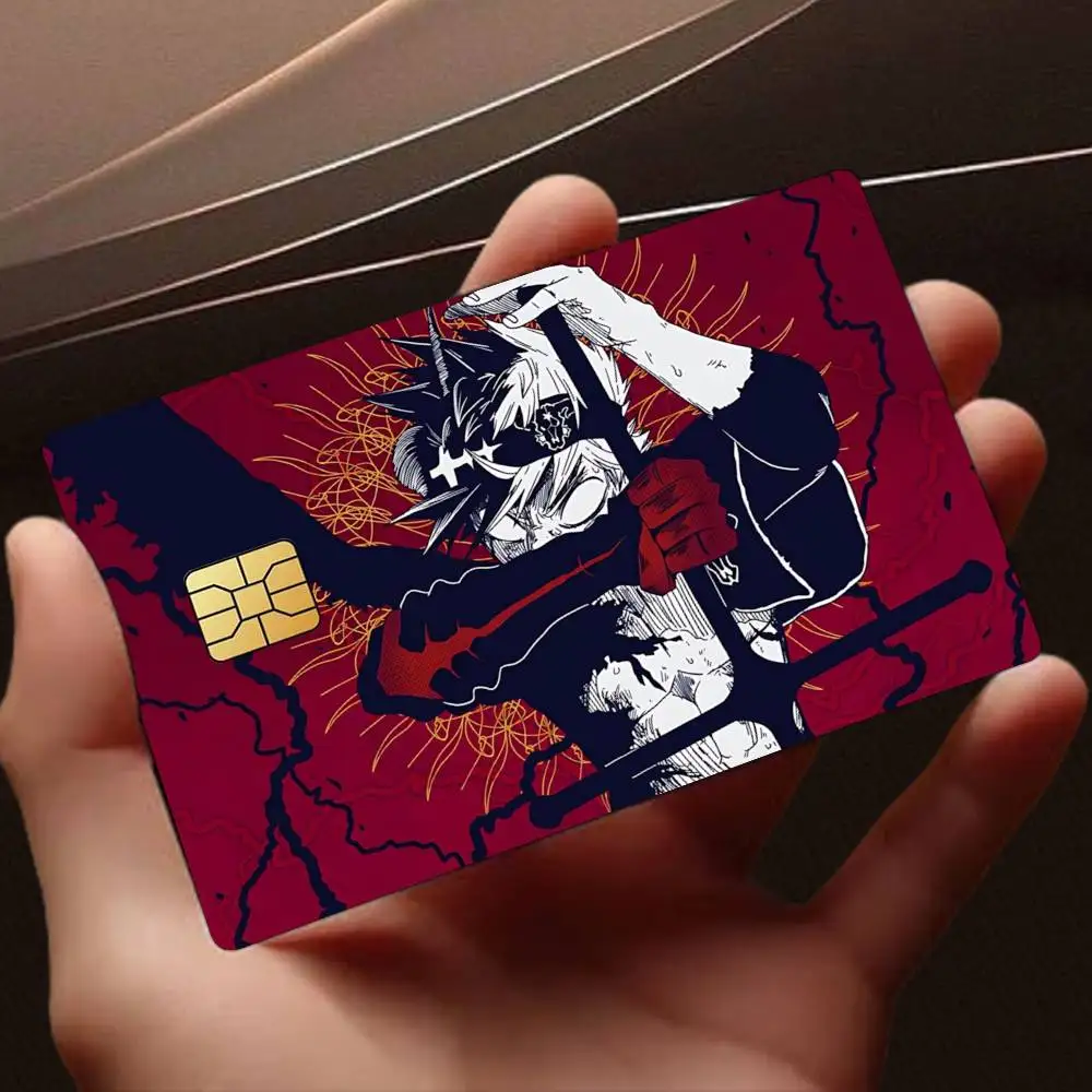Black Bulls A-Asta B-Black Clover Card Stickers for Bank Access Protective Waterproof Film Cover Sticker Gift