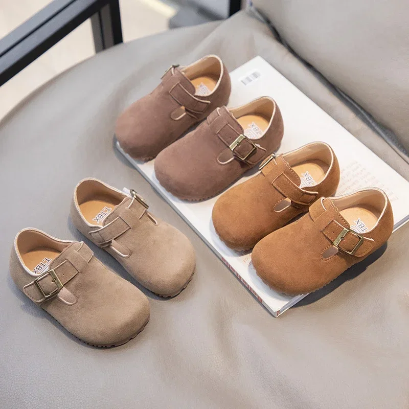 Children Casual Retro Shoes Fashion Kids Leather Shoes Britain Style Boys Moccasin Shoes Simple 2025 Autumn and Spring New