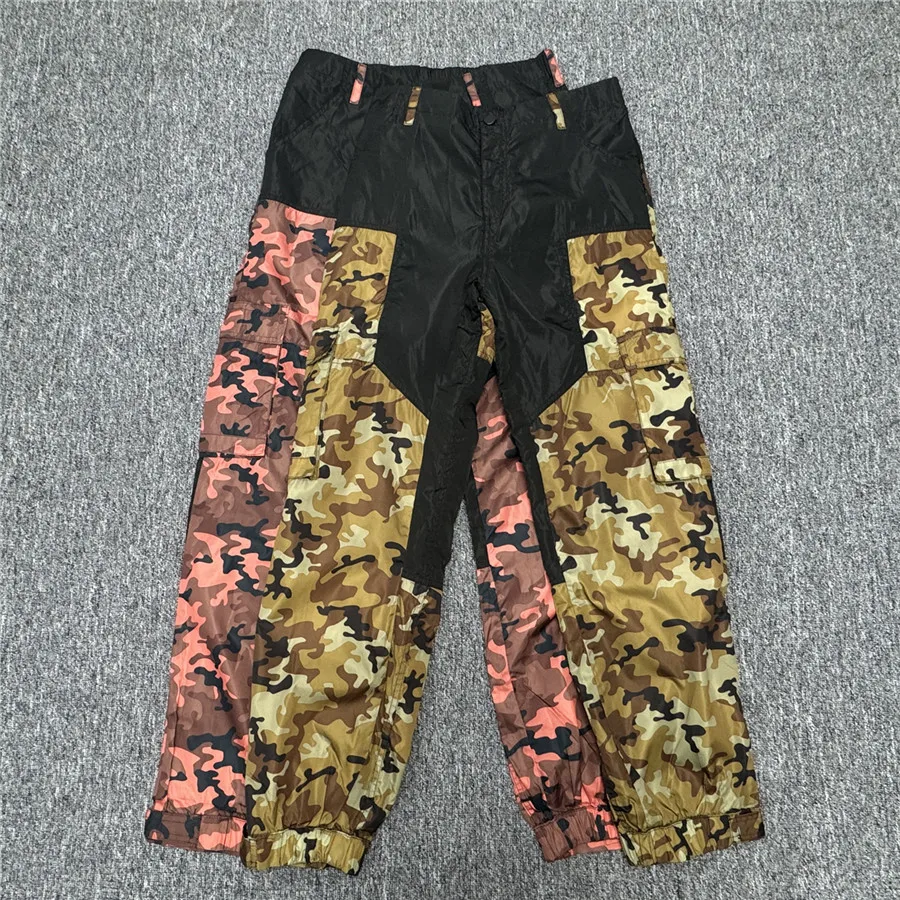 Ao ar livre qui seco fino calças casuais vários kets à prova de vento algemado solto ajuste camuflagem padrão outono temporada roupas masculinas
