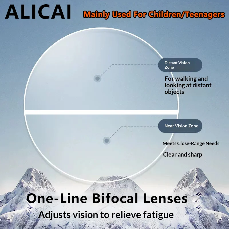 ALICIA 1.56 One line bifocal lens Relieve eye fatigue and regulate visual function Children, students, teenagers lenses