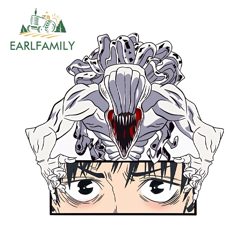EARLFAMILY For Okkotsu Yuta Anime Car Stickers Amusing Personality Tuya Design Laptop Windshield Decals Nice Car Accessoires