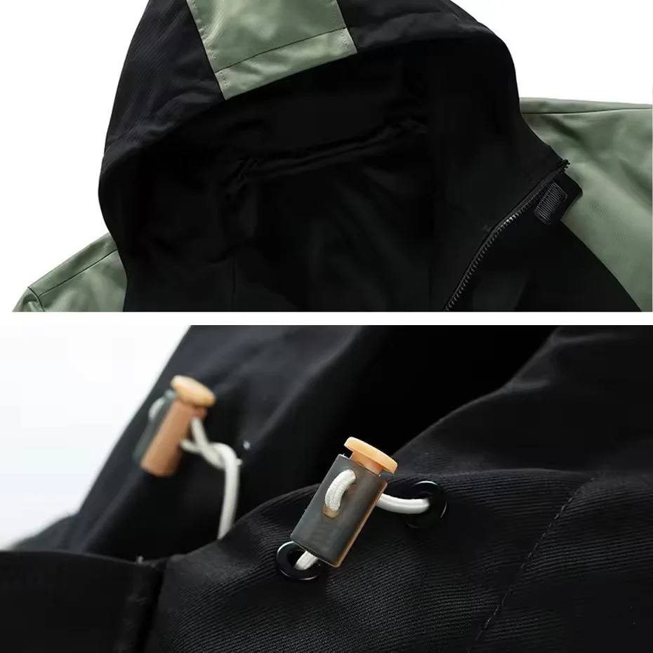 8XL Plus Size Cargo Windbreaker Jacket Men Spring Autumn Camp Coat Fashion Casual Patchwork Jacket Coat Male Outerwear Outdoor