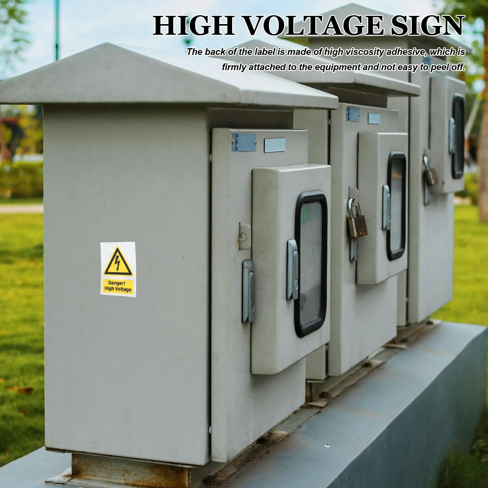High Voltage Sticker Safety Warning Labels Electric Fence Panel Reflective Signs Durability Waterproof Strong Adhesive