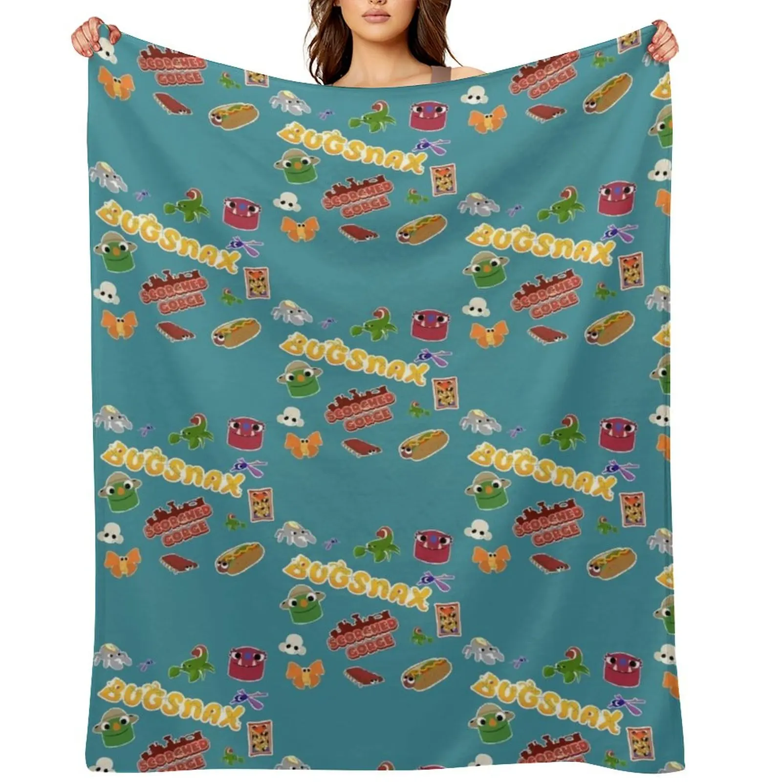 

Bugsnax Bugsnax -Catching all The Bugsnax In Scorched Gorge Throw Blanket Softest Winter beds Sofa Throw Giant Sofa Blankets