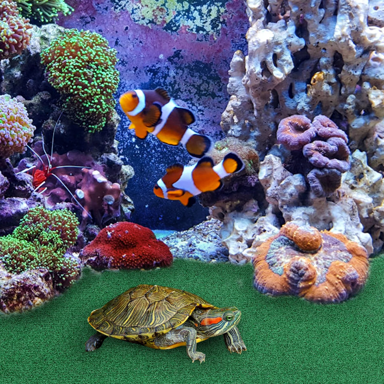

1pc Durable Realistic Fake Grass Mat Strong Artificial Turf For Reptiles Basking Platform Garden Synthetic Lawn Carpet Balcony