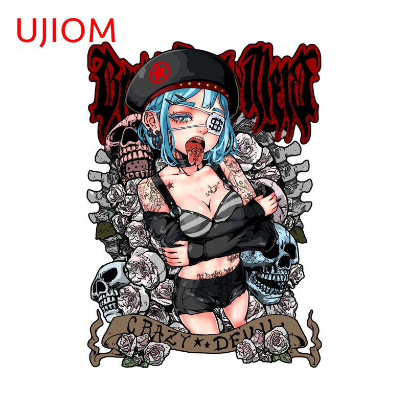 UJIOM Cool Anime Tattoo Girl Wall Sticker Fahionable Attractive Sunscreen Vinyl Decal Suitable for Computer Home Accessories