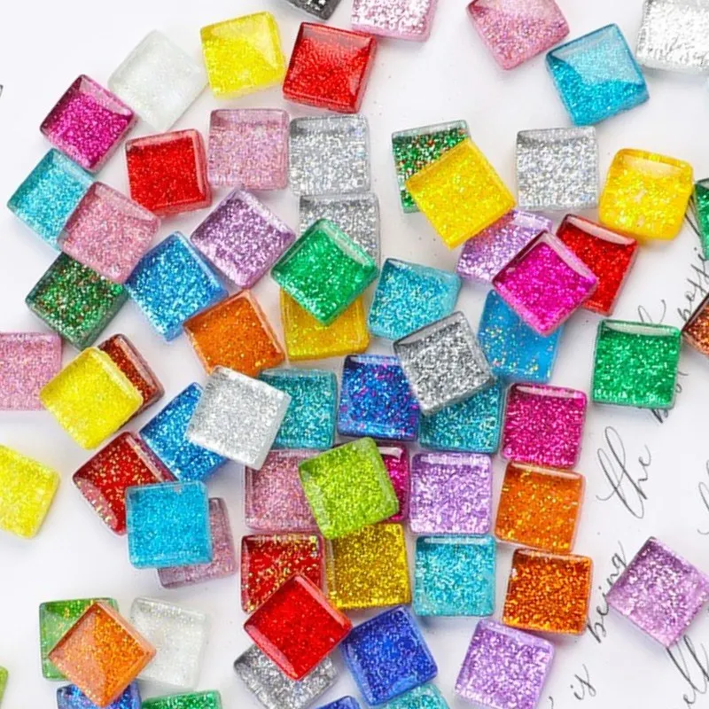 100g Diy Mix Color Glitter Glass Mosaic Stones Mosaic Tiles Glass Pebbles Crafts Material Puzzle For Diy Mosaic Making  arte